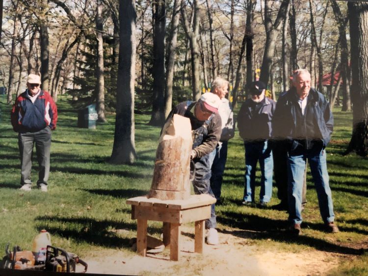 Carving in Canatara Park in the 1990s